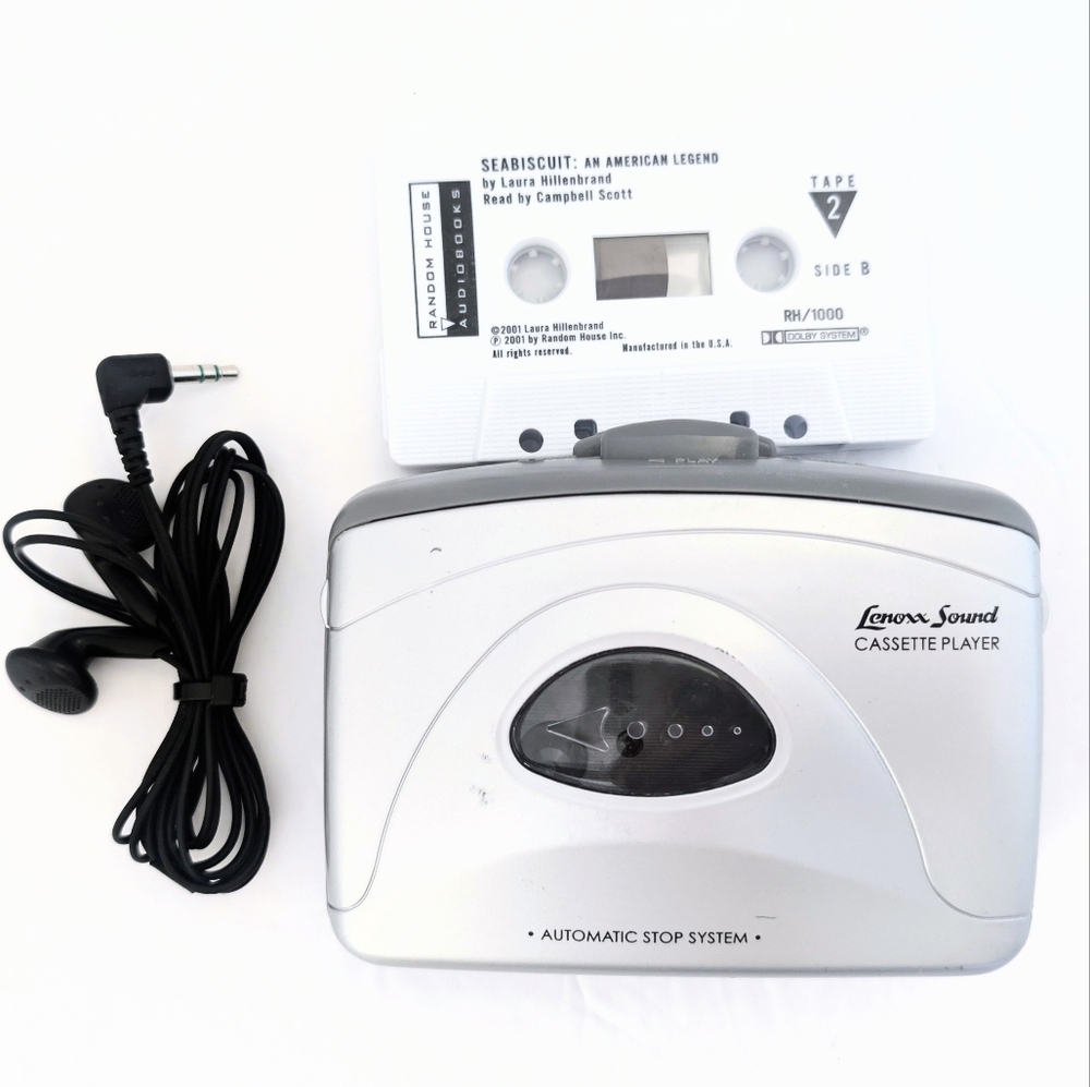 Lennox Sound CD-60 Cassette Player w/ Sony Headphones & Demo Tape.